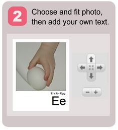 Choose and fit photo, then add your own text
